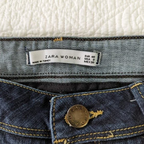 Zara Dark Wash Denim Skirt - Size 8 - Picture 3 of 7